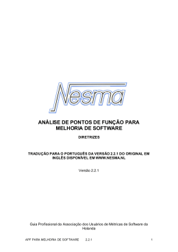 An&aacute;lise de Pontos de Fun&ccedil;&atilde;o para Melhoria de Software (NESMA)