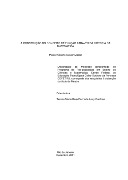 A CONSTRU&Ccedil;&Atilde;O DO CONCEITO DE FUN&Ccedil;&Atilde;O ATRAV&Eacute;S DA
