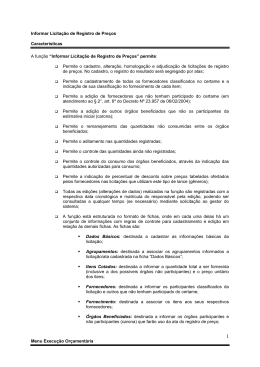 Informar Licita&ccedil;&atilde;o de Registro de Pre&ccedil;os