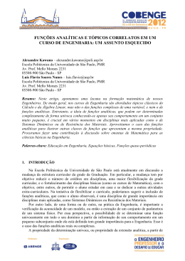 fun&ccedil;&otilde;es anal&iacute;ticas e t&oacute;picos correlatos em um curso de