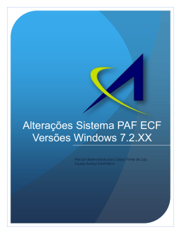 Manual PAF Windows - Avanço Informática