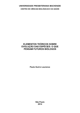 elementos te&oacute;ricos sobre evolu&ccedil;&atilde;o das esp&eacute;cies: o que