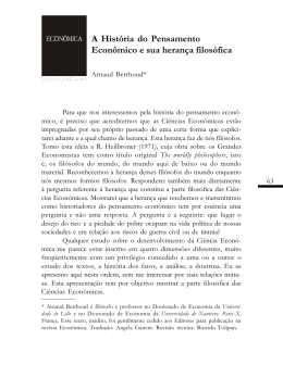 A Hist&oacute;ria do Pensamento Econ&ocirc;mico e sua heran&ccedil;a filos&oacute;fica