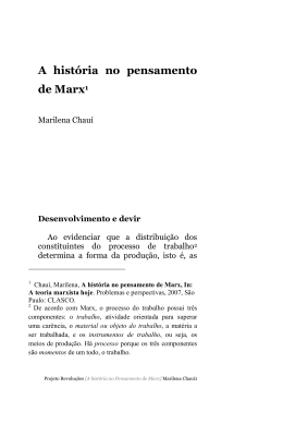 A hist&oacute;ria no pensamento de Marx
