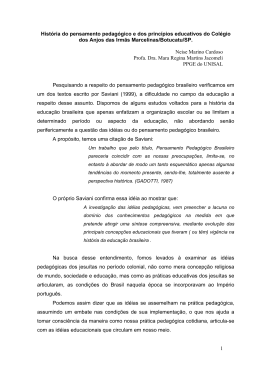 1 História do pensamento pedagógico e dos princípios