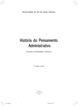 Hist&oacute;ria do Hist&oacute;ria do Pensamento ensamento Administr