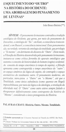 esquecimento do "outro" - Universidade Federal de Pernambuco