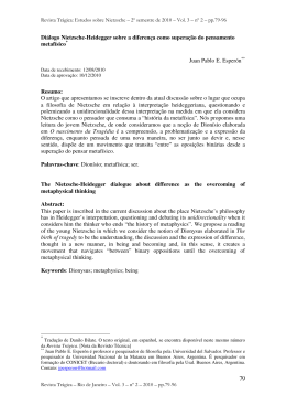 Di&aacute;logo Nietzsche-Heidegger sobre a diferen&ccedil;a