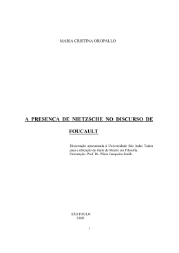 A presen&ccedil;a de Nietzsche no discurso de Foucault