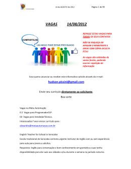 VAGAS 14/08/2012 - Qualidade UNISO