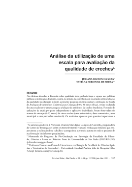 Análise da utilização de uma escala para avaliação da qualidade