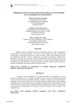 problema de escalonamento de pessoal em centrais