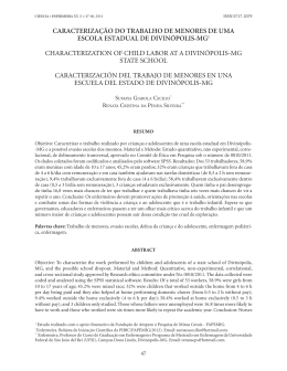 caracterização do trabalho de menores de uma escola estadual de