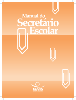 Manual do Secret&aacute;rio Escolar - Conselho Estadual de Educa&ccedil;&atilde;o