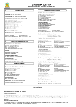 Di&aacute;rio da Justi&ccedil;a de Sergipe - Tribunal de Justi&ccedil;a de Sergipe