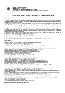 Programa, bibliografia e crit&eacute;rios para a prova de - progep