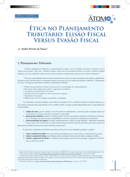 &Eacute;tica no Planejamento Tribut&aacute;rio: Elis&atilde;o Fiscal Versus