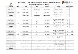EB1 Raul Lino Lista de Manuais Escolares Adotados – 2012/2013