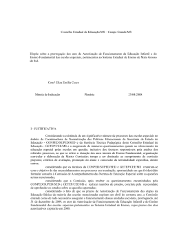 Indicação CEE/MS nº 54/2008