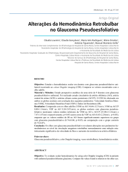 Altera&ccedil;&otilde;es da Hemodin&acirc;mica Retrobulbar no Glaucoma