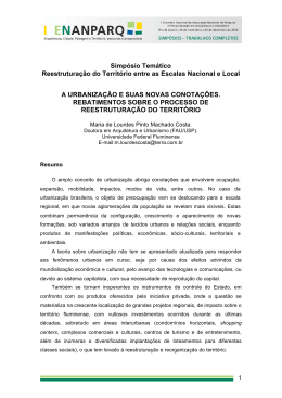 a urbaniza&ccedil;&atilde;o e suas novas conota&ccedil;&otilde;es. rebatimentos