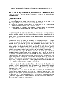 Ata do Plen&aacute;rio de Professores e Educadores Aposentados do