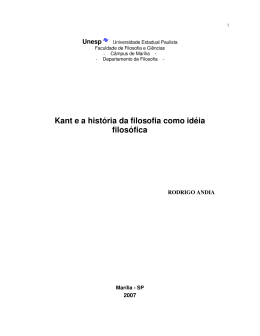 Kant e a hist&oacute;ria da filosofia como id&eacute;ia filos&oacute;fica
