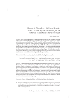 Hist&oacute;ria da Educa&ccedil;&atilde;o e Hist&oacute;ria da Filosofia: culturas