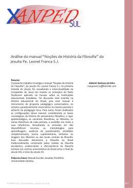 An&aacute;lise do manual &ldquo;No&ccedil;&otilde;es de Hist&oacute;ria da Filosofia&rdquo; do jesu&iacute;ta Pe