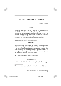 A Natureza da Filosofia e o seu Ensino