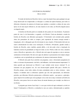 Abstracta 1:1 pp. 108 &ndash; 122, 2004 O FUTURO DA FILOSOFIA