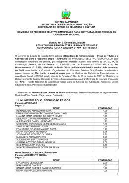 Edital 03-2011-SEAD-SEDH &ndash; Resultado da