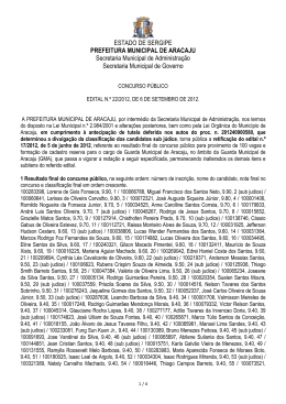 Edital n&ordm; 22/2012 - Prefeitura de Aracaju