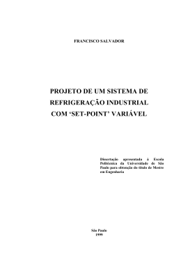 projeto de um sistema de refrigera&ccedil;&atilde;o industrial com
