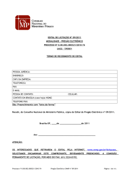 Edital de Licita&ccedil;&atilde;o - Conselho Nacional do Minist&eacute;rio P&uacute;blico