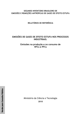 EMISS&Otilde;ES DE GASES DE EFEITO ESTUFA NOS PROCESSOS