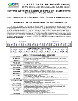 Gabarito preliminar - CESPE / UnB