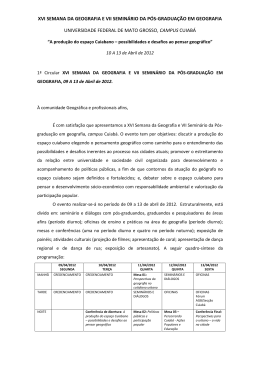 xvi semana da geografia e vii seminário da pós