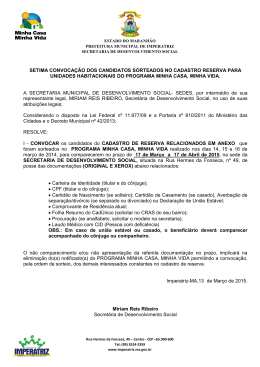 7&ordf; convoca&ccedil;&atilde;o do cadastro de reserva