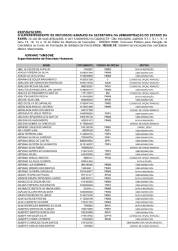 Despacho/SRH das Inscri&ccedil;&otilde;es Indeferidas