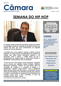 SEMANA DO HIP HOP - Câmara Municipal de Goiânia