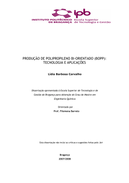PRODU&Ccedil;&Atilde;O DE POLIPROPILENO BI