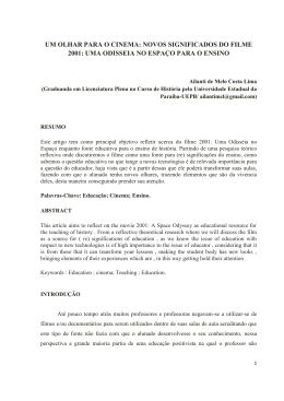 um olhar para o cinema: novos significados do filme 2001