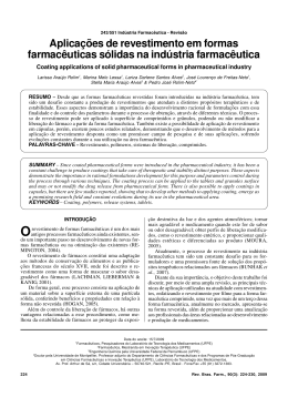 Aplicações de revestimento em formas farmacêuticas sólidas na