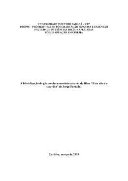 A HIBRIDIZACAO DO GENERO DOCUMENTARIO - TCC On-line