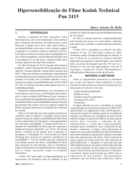 Hipersensibilização do Filme Kodak Technical Pan 2415
