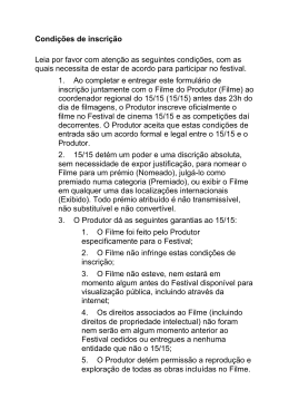 Condições de inscrição