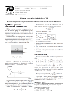 Lista de exercícios de Química nº 10