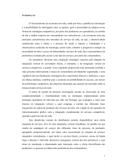 1 O funcionamento da economia em rede, tendo por
