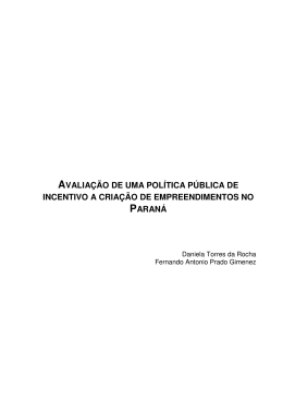 avaliação de uma política pública de incentivo a criação